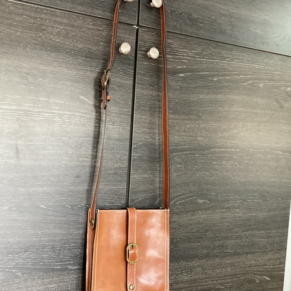 Like New Patricia Nash Cognac Leather Crossbody Bag - Picture 4 of 16